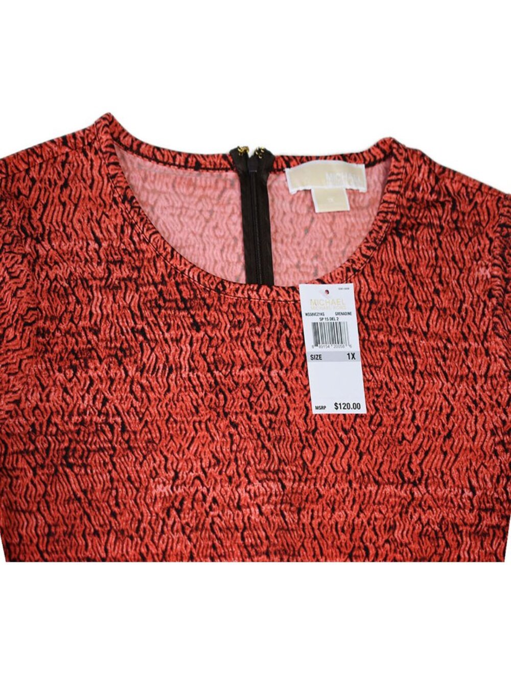 Michael Kors Dress Grenadine Snake Print Asymmetrical Swing Frock Size 1X NEW - Picture 4 of 5